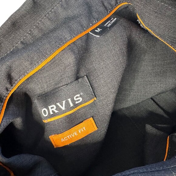Orvis Active Fit Black Short Sleeve Performance Button Down Shirt Medium - Picture 4 of 8